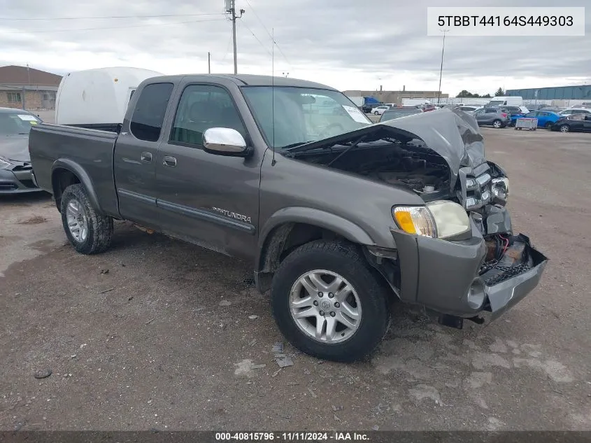 2004 Toyota Tundra Sr5 V8 VIN: 5TBBT44164S449303 Lot: 40815796