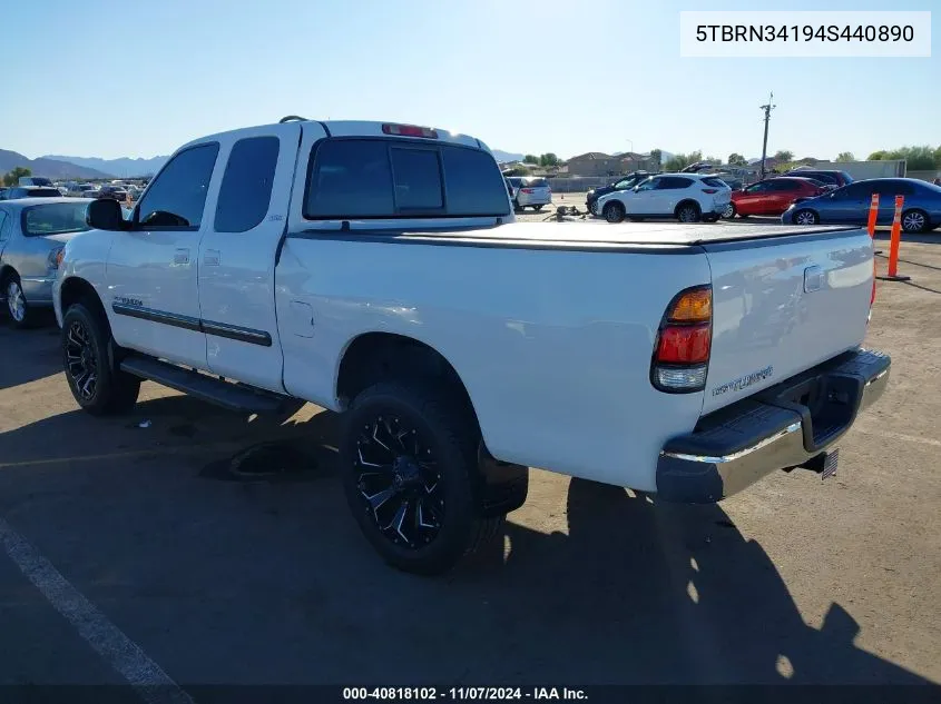 2004 Toyota Tundra Sr5 VIN: 5TBRN34194S440890 Lot: 40818102