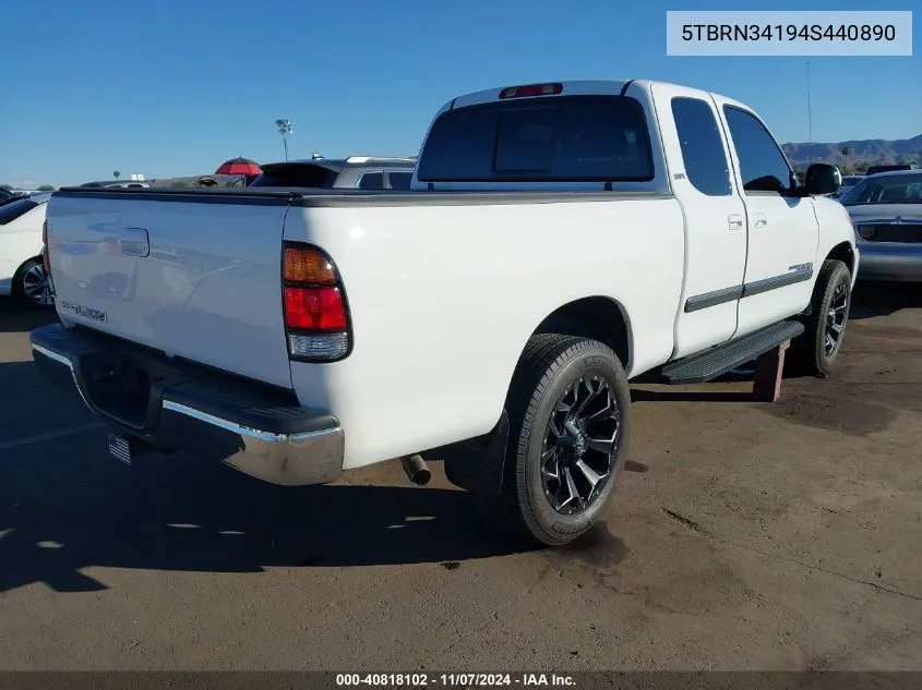 2004 Toyota Tundra Sr5 VIN: 5TBRN34194S440890 Lot: 40818102