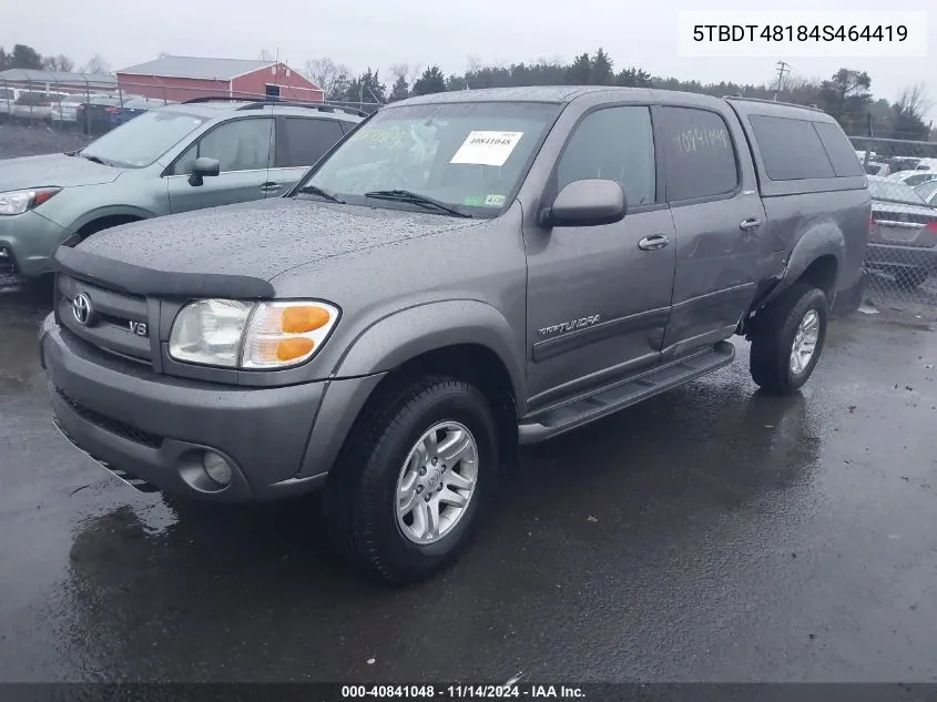 2004 Toyota Tundra Limited V8 VIN: 5TBDT48184S464419 Lot: 40841048