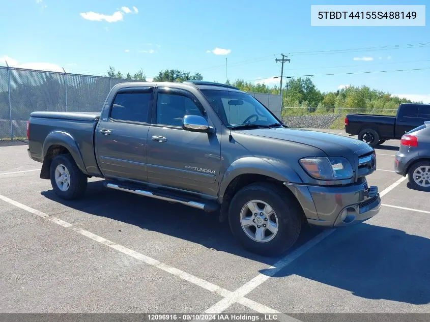 2005 Toyota Tundra Double Cab Sr5 VIN: 5TBDT44155S488149 Lot: 12096916