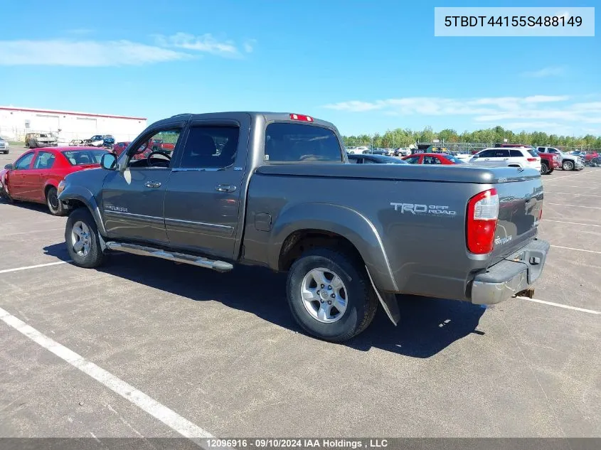 2005 Toyota Tundra Double Cab Sr5 VIN: 5TBDT44155S488149 Lot: 12096916