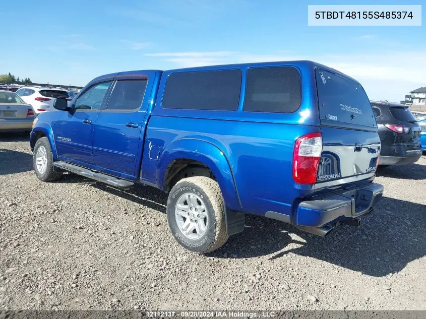 2005 Toyota Tundra Double Cab Limited VIN: 5TBDT48155S485374 Lot: 12112137