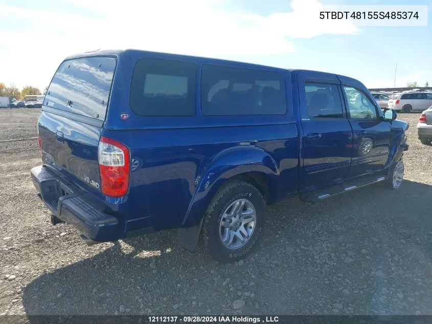 2005 Toyota Tundra Double Cab Limited VIN: 5TBDT48155S485374 Lot: 12112137