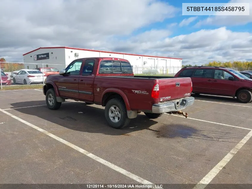 2005 Toyota Tundra Access Cab Sr5 VIN: 5TBBT44185S458795 Lot: 12125114