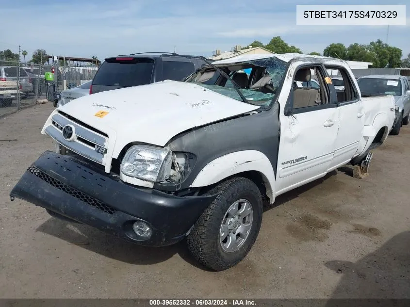 2005 Toyota Tundra Sr5 V8 VIN: 5TBET34175S470329 Lot: 39552332