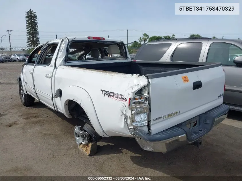 2005 Toyota Tundra Sr5 V8 VIN: 5TBET34175S470329 Lot: 39552332