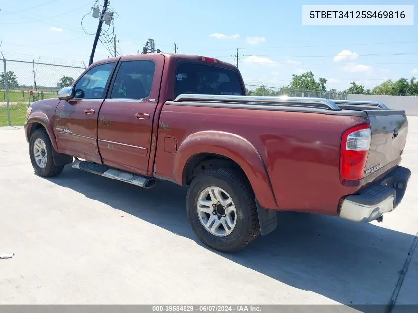 2005 Toyota Tundra Sr5 V8 VIN: 5TBET34125S469816 Lot: 39584829