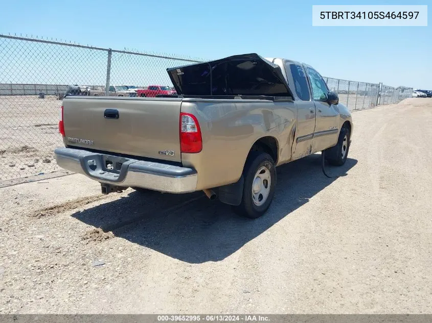 2005 Toyota Tundra Sr5 V8 VIN: 5TBRT34105S464597 Lot: 39652995