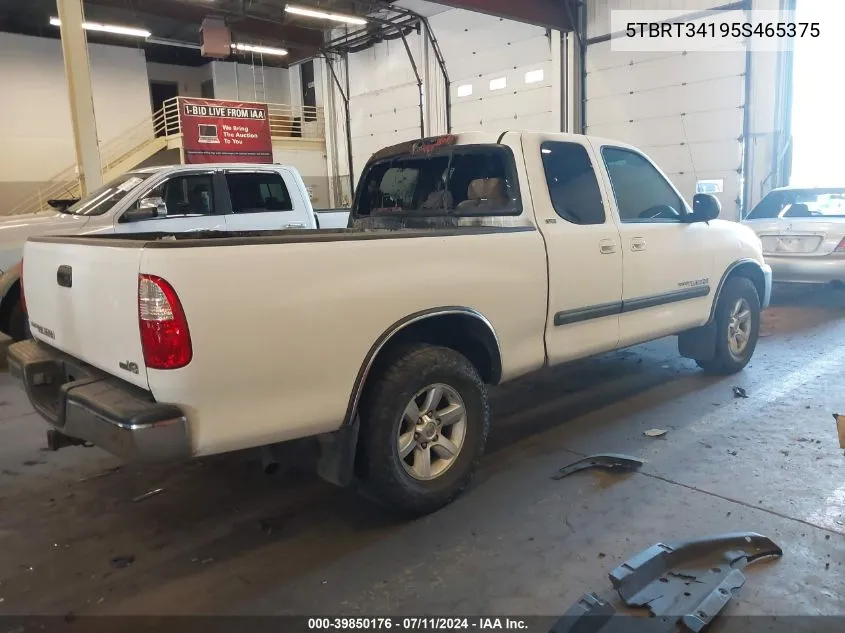 2005 Toyota Tundra Sr5 V8 VIN: 5TBRT34195S465375 Lot: 39850176