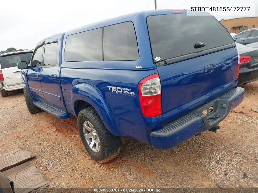 2005 Toyota Tundra Limited V8 VIN: 5TBDT48165S472777 Lot: 39953767