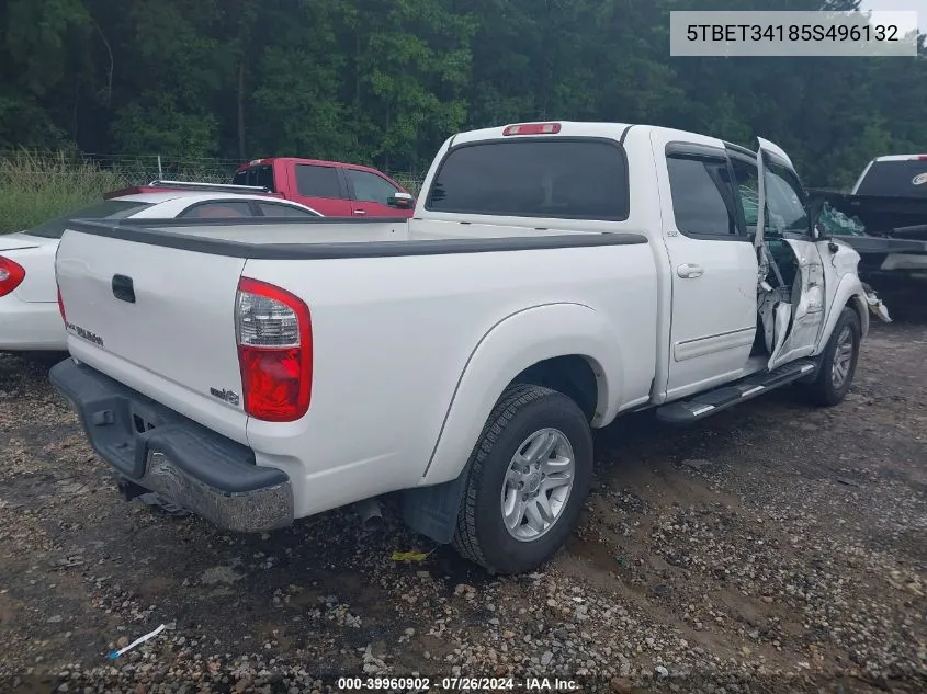 2005 Toyota Tundra Sr5 V8 VIN: 5TBET34185S496132 Lot: 39960902