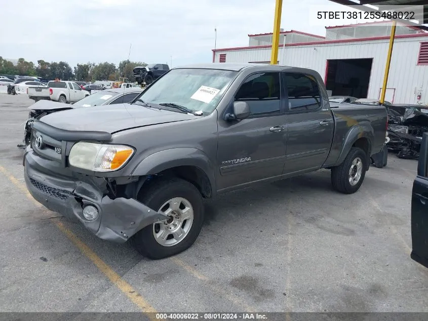 2005 Toyota Tundra Limited V8 VIN: 5TBET38125S488022 Lot: 40006022