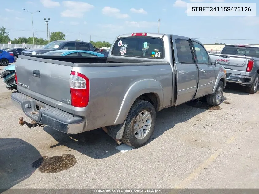 5TBET34115S476126 2005 Toyota Tundra Sr5 V8