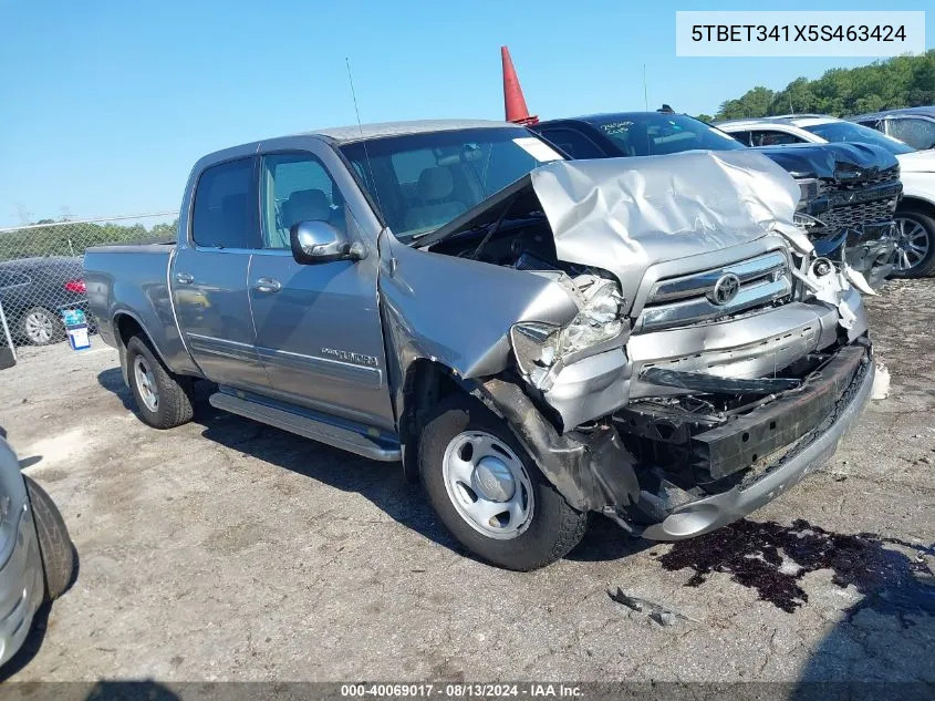 2005 Toyota Tundra Sr5 V8 VIN: 5TBET341X5S463424 Lot: 40069017