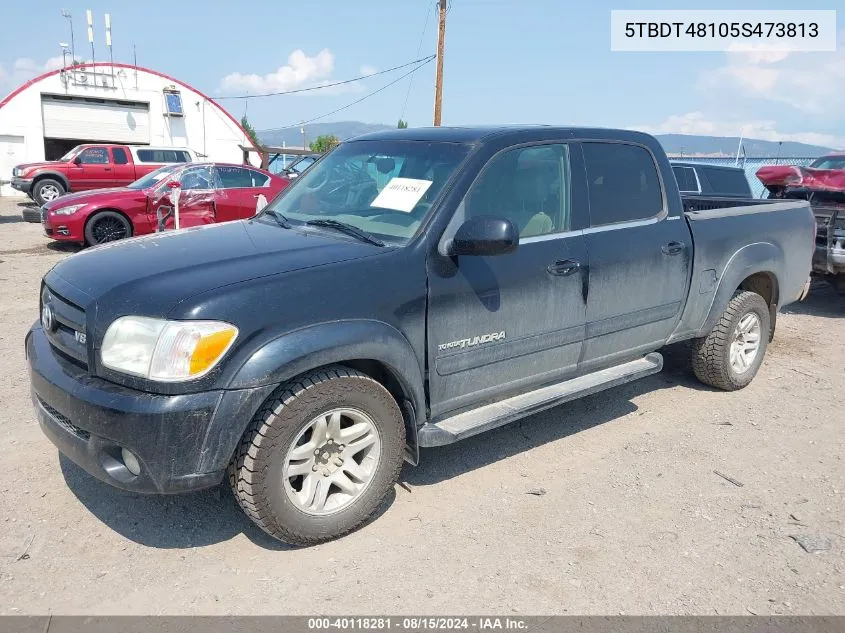 2005 Toyota Tundra Limited V8 VIN: 5TBDT48105S473813 Lot: 40118281