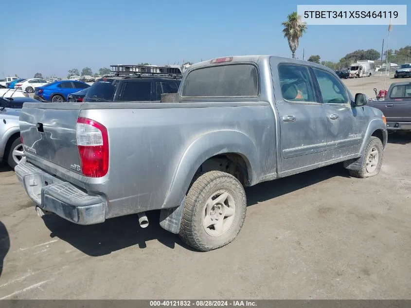 2005 Toyota Tundra Sr5 V8 VIN: 5TBET341X5S464119 Lot: 40121832