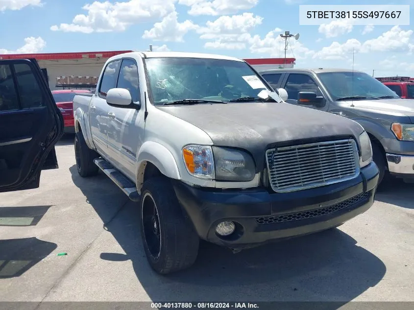 2005 Toyota Tundra Limited V8 VIN: 5TBET38155S497667 Lot: 40137880