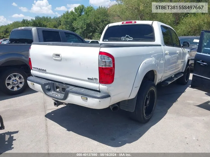 2005 Toyota Tundra Limited V8 VIN: 5TBET38155S497667 Lot: 40137880