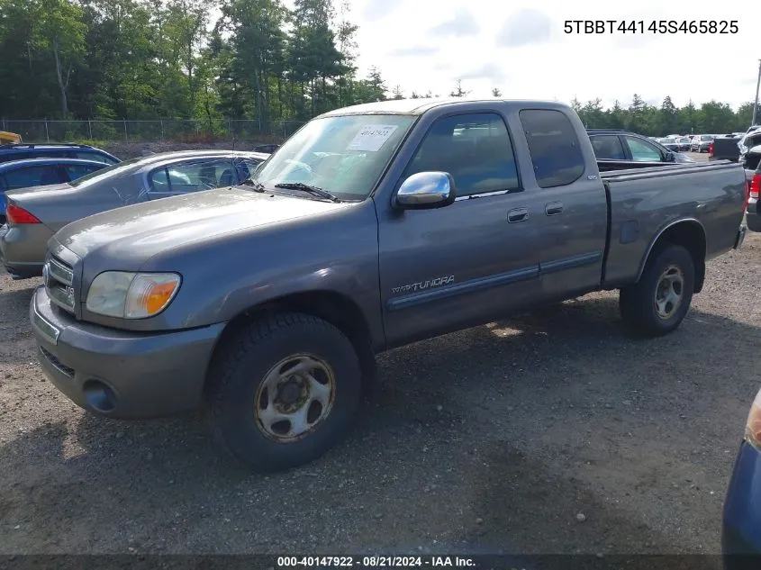 2005 Toyota Tundra Sr5 V8 VIN: 5TBBT44145S465825 Lot: 40147922