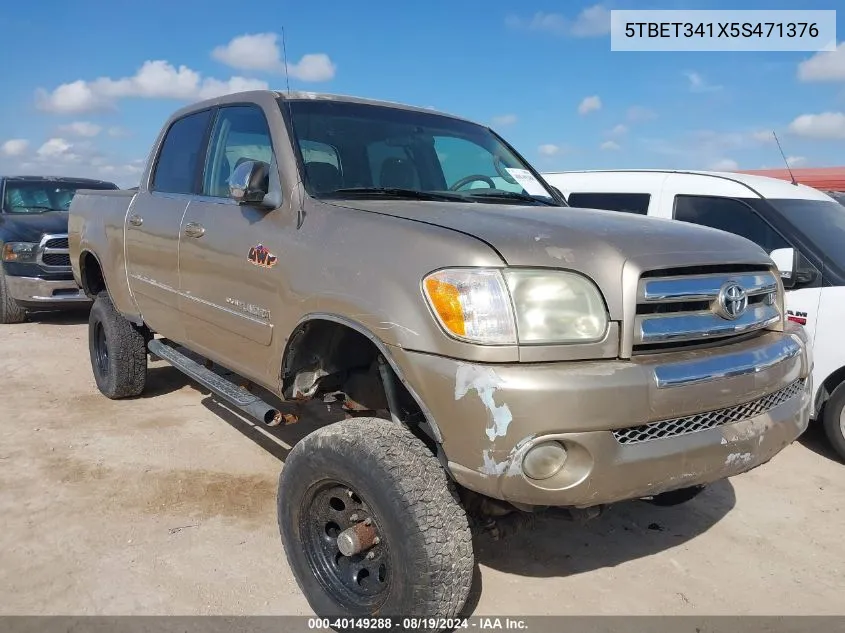 2005 Toyota Tundra Sr5 V8 VIN: 5TBET341X5S471376 Lot: 40149288