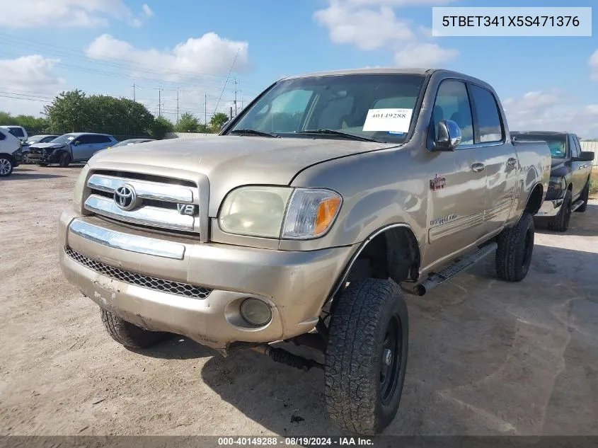 2005 Toyota Tundra Sr5 V8 VIN: 5TBET341X5S471376 Lot: 40479846