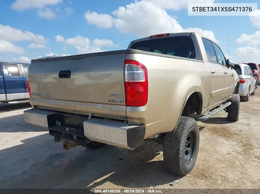 2005 Toyota Tundra Sr5 V8 VIN: 5TBET341X5S471376 Lot: 40149288