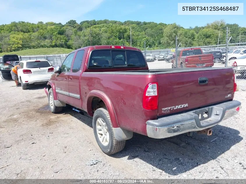 2005 Toyota Tundra Sr5 V8 VIN: 5TBRT34125S468487 Lot: 40153787