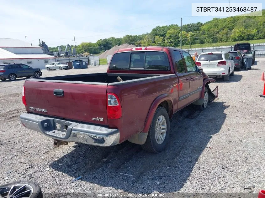 2005 Toyota Tundra Sr5 V8 VIN: 5TBRT34125S468487 Lot: 40153787