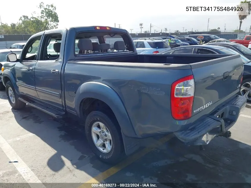 2005 Toyota Tundra Sr5 V8 VIN: 5TBET34175S484926 Lot: 40169273