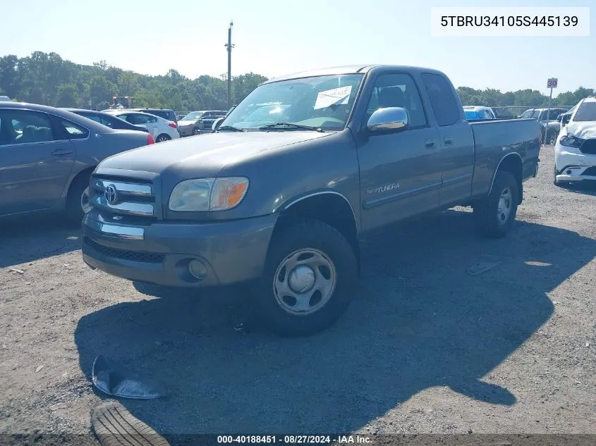 2005 Toyota Tundra Sr5 VIN: 5TBRU34105S445139 Lot: 40188451