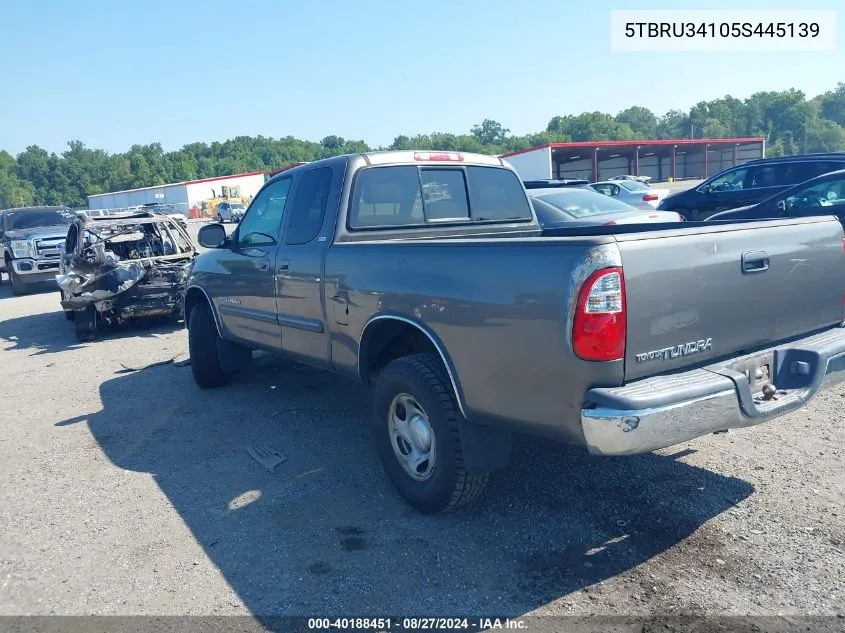 2005 Toyota Tundra Sr5 VIN: 5TBRU34105S445139 Lot: 40188451