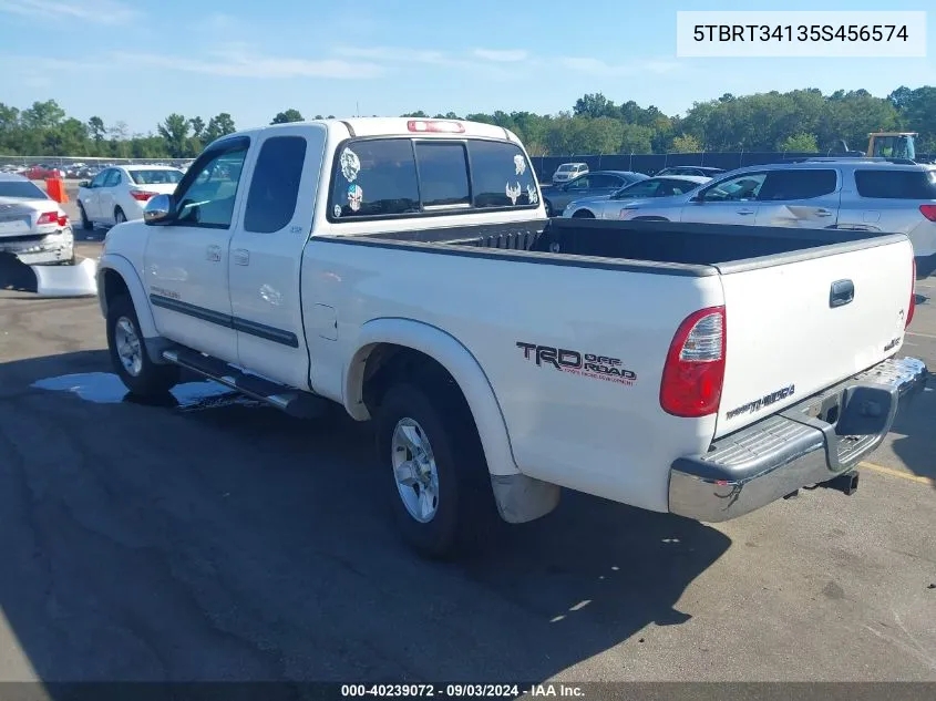 2005 Toyota Tundra Sr5 V8 VIN: 5TBRT34135S456574 Lot: 40239072