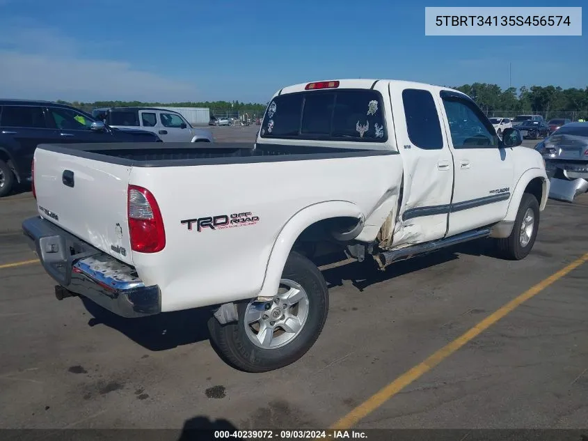 2005 Toyota Tundra Sr5 V8 VIN: 5TBRT34135S456574 Lot: 40239072