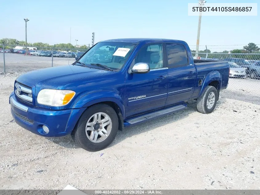 2005 Toyota Tundra Sr5 V8 VIN: 5TBDT44105S486857 Lot: 40242082