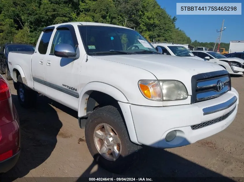 2005 Toyota Tundra Sr5 V8 VIN: 5TBBT44175S465298 Lot: 40246416