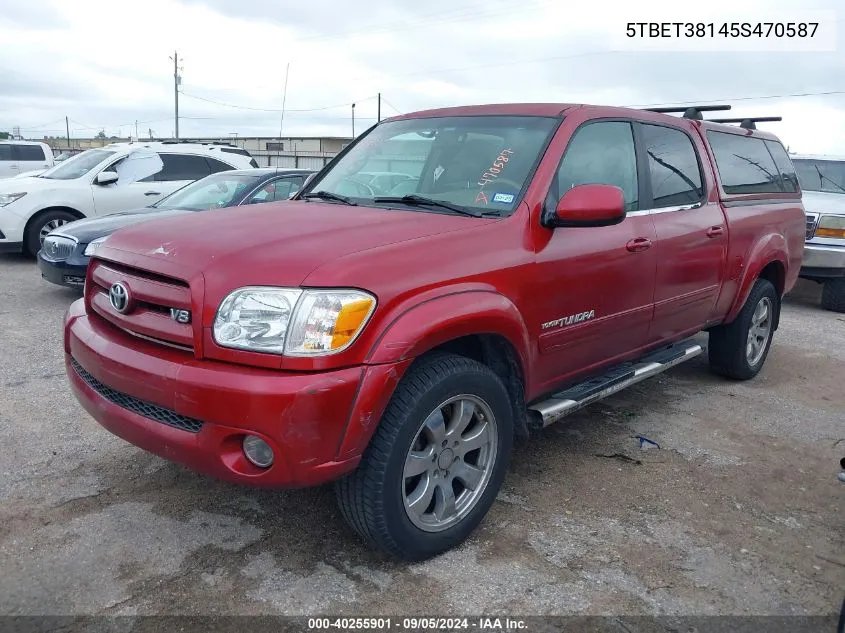 2005 Toyota Tundra Limited V8 VIN: 5TBET38145S470587 Lot: 40255901