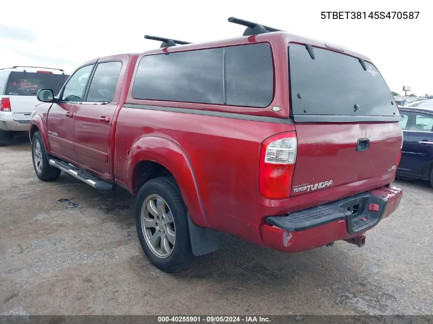 2005 Toyota Tundra Limited V8 VIN: 5TBET38145S470587 Lot: 40255901