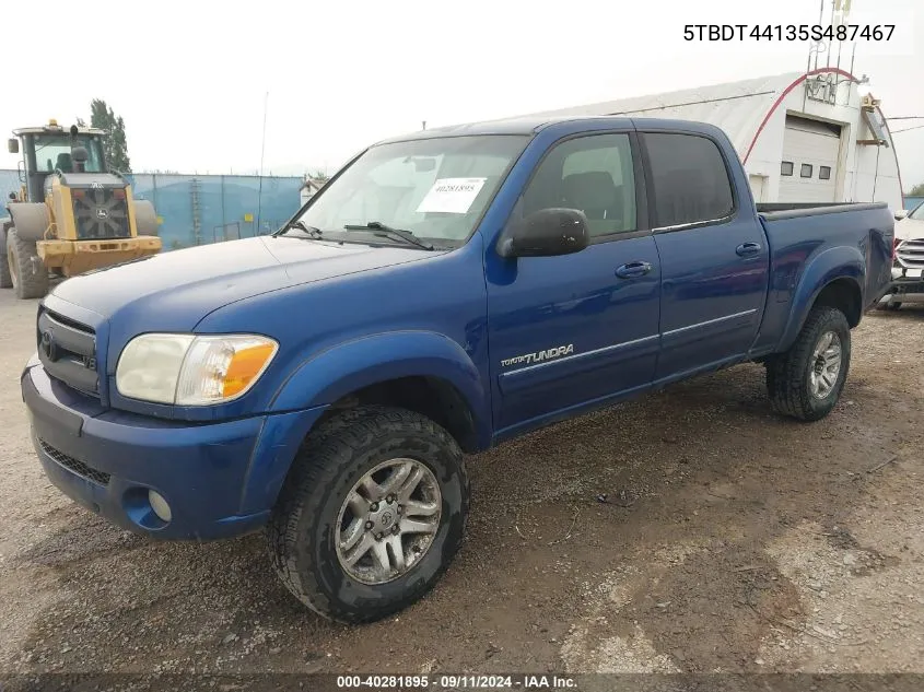 2005 Toyota Tundra Sr5 V8 VIN: 5TBDT44135S487467 Lot: 40281895