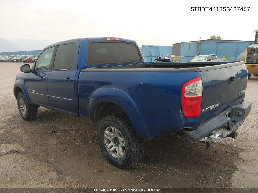 2005 Toyota Tundra Sr5 V8 VIN: 5TBDT44135S487467 Lot: 40281895