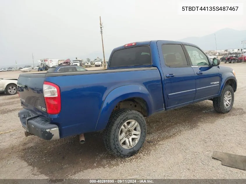 2005 Toyota Tundra Sr5 V8 VIN: 5TBDT44135S487467 Lot: 40281895