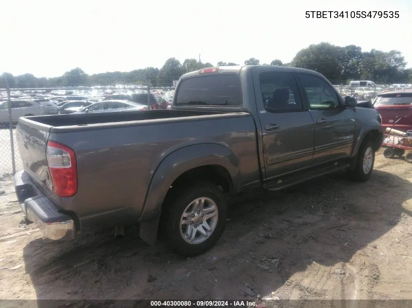 2005 Toyota Tundra Sr5 V8 VIN: 5TBET34105S479535 Lot: 40300080