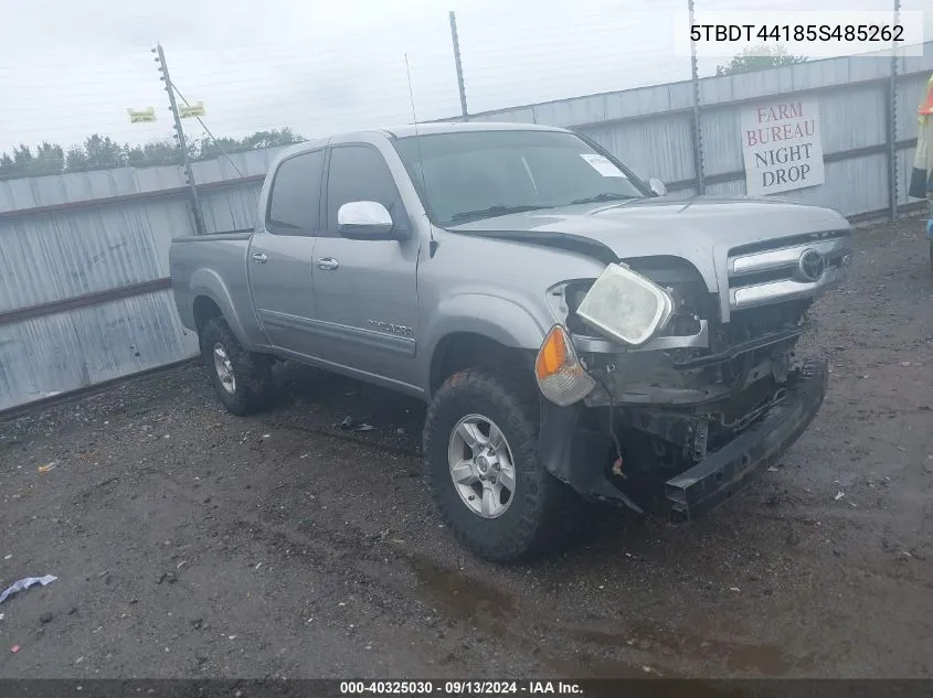 2005 Toyota Tundra Sr5 V8 VIN: 5TBDT44185S485262 Lot: 40325030