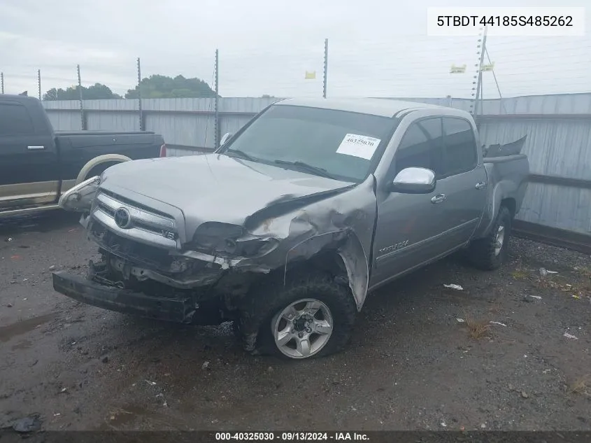 2005 Toyota Tundra Sr5 V8 VIN: 5TBDT44185S485262 Lot: 40325030