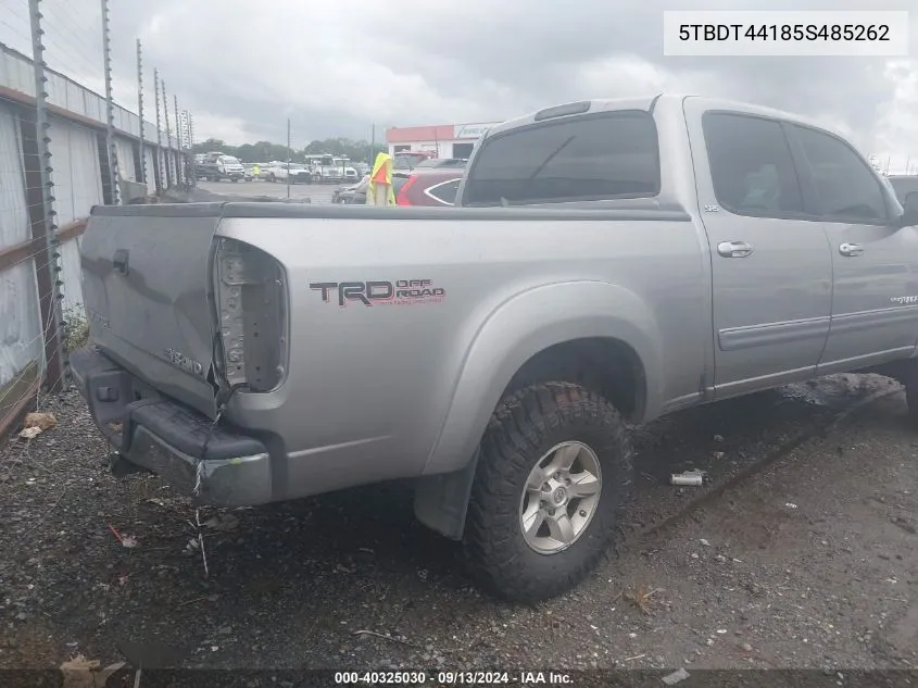 2005 Toyota Tundra Sr5 V8 VIN: 5TBDT44185S485262 Lot: 40325030