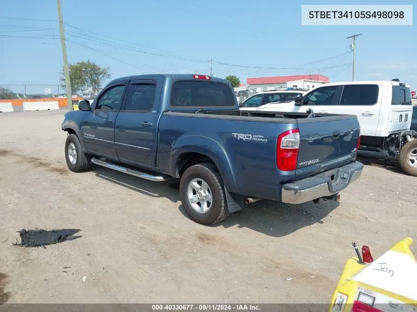 2005 Toyota Tundra Sr5 V8 VIN: 5TBET34105S498098 Lot: 40330677