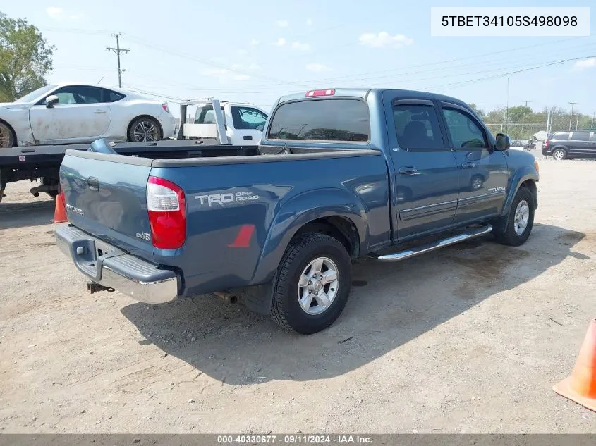 2005 Toyota Tundra Sr5 V8 VIN: 5TBET34105S498098 Lot: 40330677