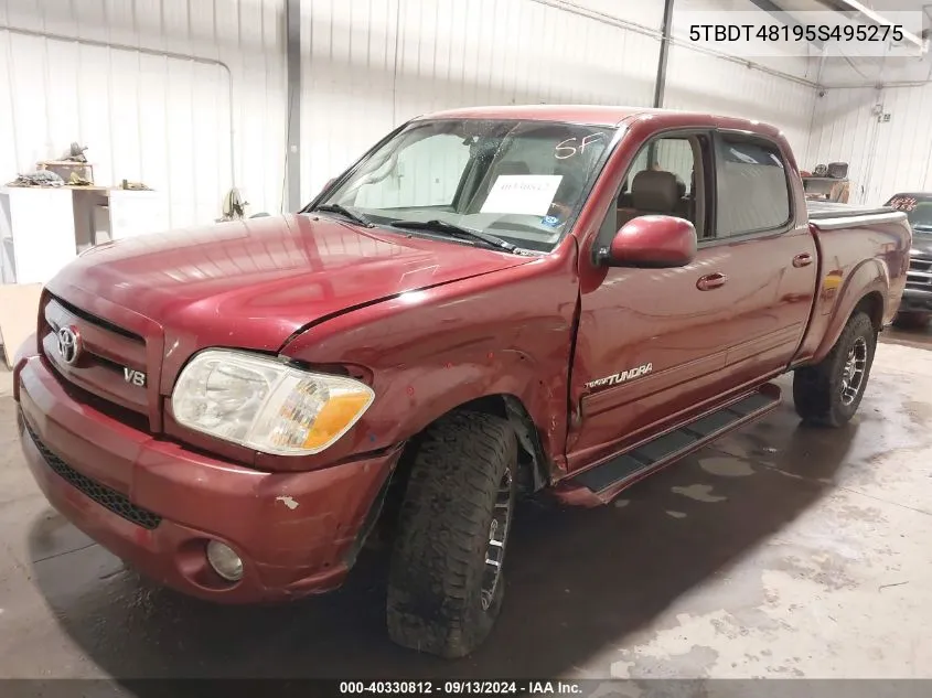 2005 Toyota Tundra Limited V8 VIN: 5TBDT48195S495275 Lot: 40330812