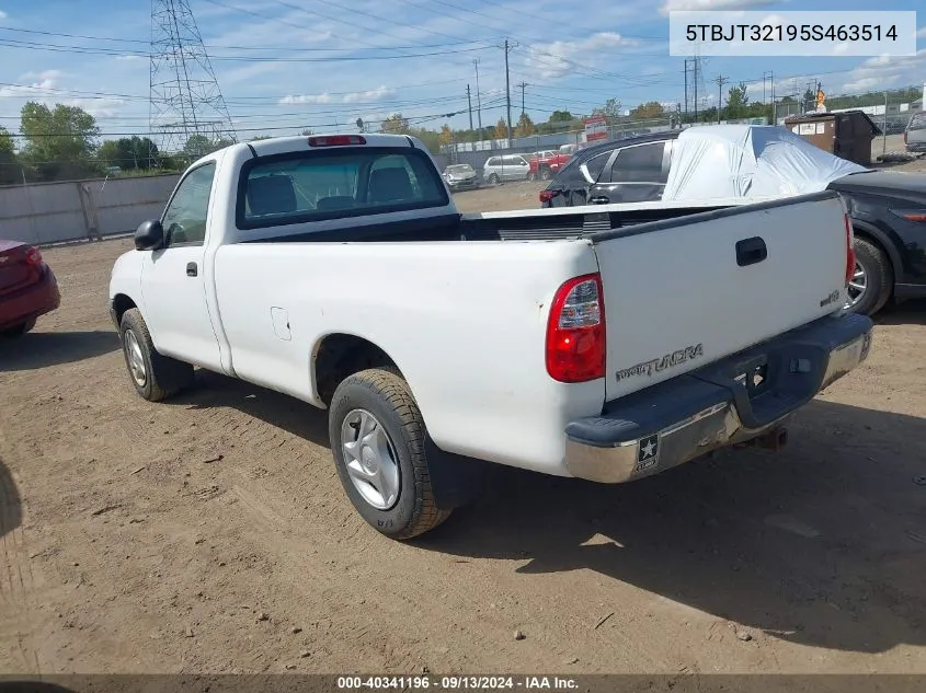 2005 Toyota Tundra Base V8 VIN: 5TBJT32195S463514 Lot: 40341196