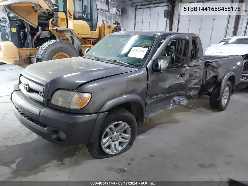 2005 Toyota Tundra Access Cab Sr5 VIN: 5TBBT44165S458178 Lot: 40347144